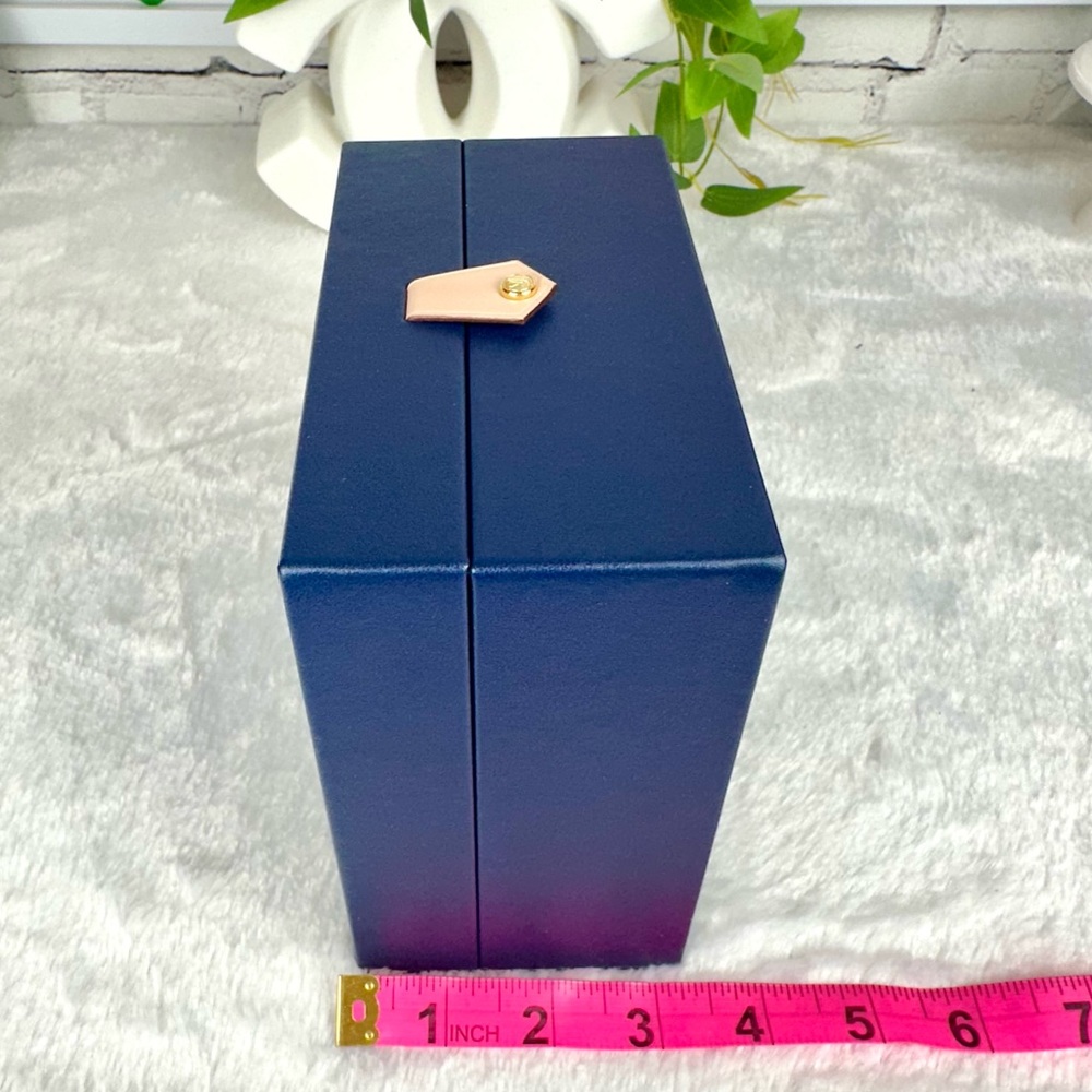 Louis Vuitton Large size Blue Leather jewelry box or watch box LIKE NEW RARE - Picture 13 of 13
